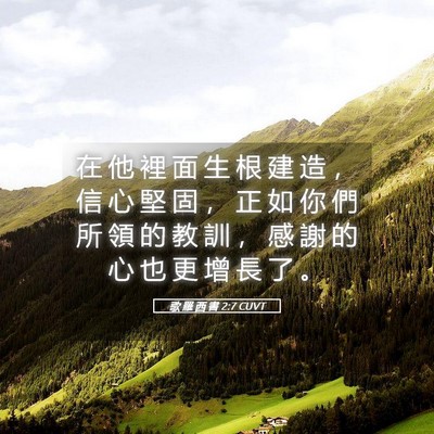 Picture 05 - 歌 羅 西 書 2:7 CUVT - 在 他 裡 面 生 根 建 造 ， 信 心 堅 - Bible Verse Picture