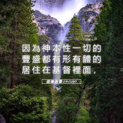 Picture 05 - 歌 羅 西 書 2:9 CUVT - 因 為 神 本 性 一 切 的 豐 盛 都 有 - Bible Verse Picture