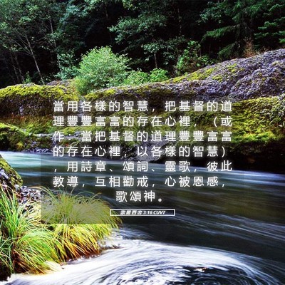 Picture 05 - 歌 羅 西 書 3:16 CUVT - 當 用 各 樣 的 智 慧 ， 把 基 督 的 - Bible Verse Picture