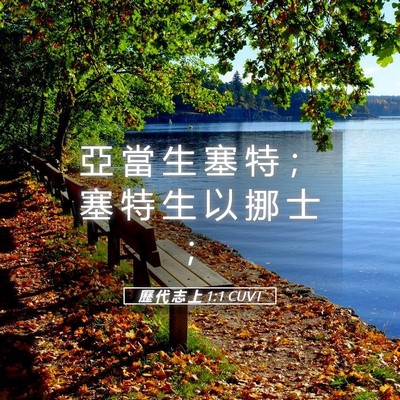 Picture 05 - 歷 代 志 上 1:1 CUVT - 亞 當 生 塞 特 ； 塞 特 生 以 挪 士 - Bible Verse Picture