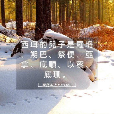 Picture 05 - 歷 代 志 上 1:38 CUVT - 西 珥 的 兒 子 是 羅 坍 、 朔 巴 、 - Bible Verse Picture