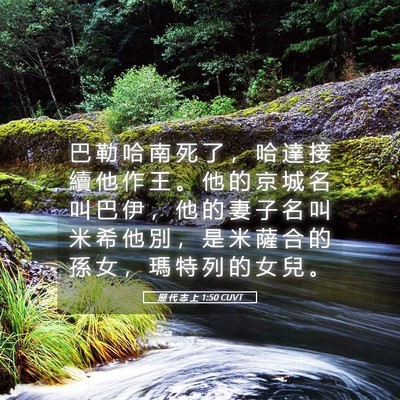 Picture 05 - 歷 代 志 上 1:50 CUVT - 巴 勒 哈 南 死 了 ， 哈 達 接 續 他 - Bible Verse Picture