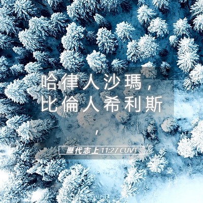 Picture 05 - 歷 代 志 上 11:27 CUVT - 哈 律 人 沙 瑪 ， 比 倫 人 希 利 斯 - Bible Verse Picture