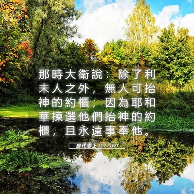 Picture 05 - 歷 代 志 上 15:2 CUVT - 那 時 大 衛 說 ： 除 了 利 未 人 之 - Bible Verse Picture