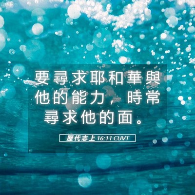 Picture 05 - 歷 代 志 上 16:11 CUVT - 要 尋 求 耶 和 華 與 他 的 能 力 ， - Bible Verse Picture