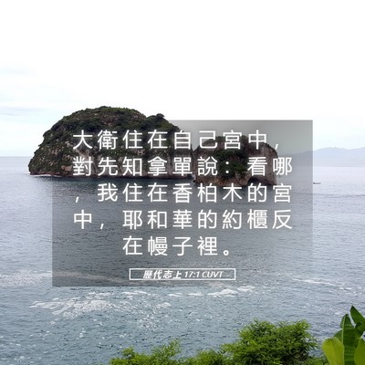 Picture 05 - 歷 代 志 上 17:1 CUVT - 大 衛 住 在 自 己 宮 中 ， 對 先 知 - Bible Verse Picture