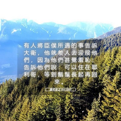 Picture 05 - 歷 代 志 上 19:5 CUVT - 有 人 將 臣 僕 所 遇 的 事 告 訴 大 - Bible Verse Picture
