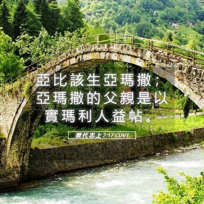 Picture 05 - 歷 代 志 上 2:17 CUVT - 亞 比 該 生 亞 瑪 撒 ； 亞 瑪 撒 的 - Bible Verse Picture