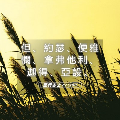Picture 05 - 歷 代 志 上 2:2 CUVT - 但 、 約 瑟 、 便 雅 憫 、 拿 弗 他 - Bible Verse Picture