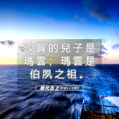Picture 05 - 歷 代 志 上 2:45 CUVT - 沙 買 的 兒 子 是 瑪 雲 ； 瑪 雲 是 - Bible Verse Picture
