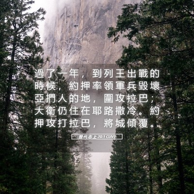 Picture 05 - 歷 代 志 上 20:1 CUVT - 過 了 一 年 ， 到 列 王 出 戰 的 時 - Bible Verse Picture
