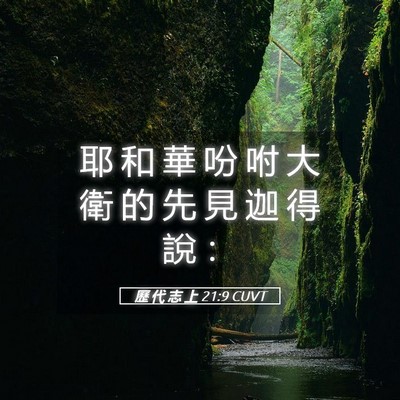 Picture 05 - 歷 代 志 上 21:9 CUVT - 耶 和 華 吩 咐 大 衛 的 先 見 迦 得 - Bible Verse Picture