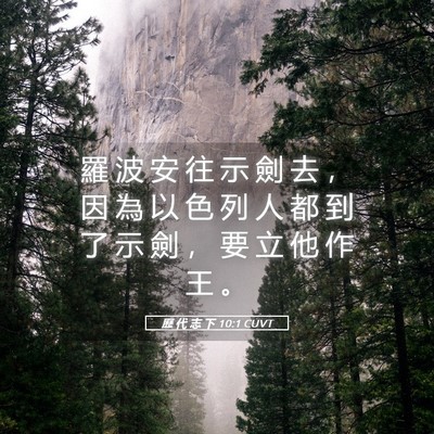Picture 05 - 歷 代 志 下 10:1 CUVT - 羅 波 安 往 示 劍 去 ， 因 為 以 色 - Bible Verse Picture