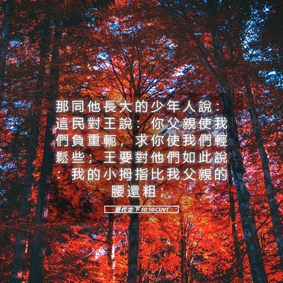Picture 05 - 歷 代 志 下 10:10 CUVT - 那 同 他 長 大 的 少 年 人 說 ： 這 - Bible Verse Picture
