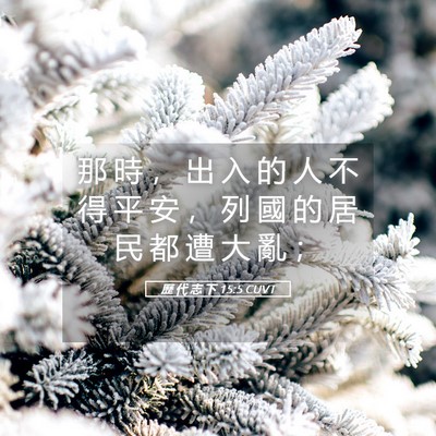 Picture 05 - 歷 代 志 下 15:5 CUVT - 那 時 ， 出 入 的 人 不 得 平 安 ， - Bible Verse Picture