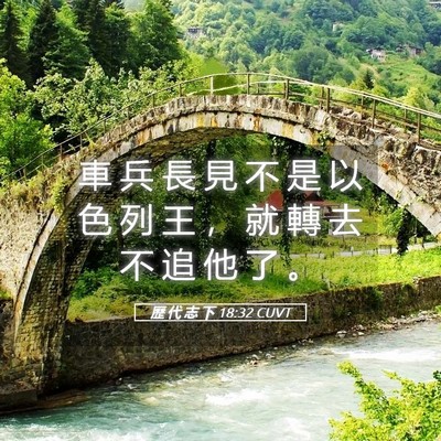 Picture 05 - 歷 代 志 下 18:32 CUVT - 車 兵 長 見 不 是 以 色 列 王 ， 就 - Bible Verse Picture