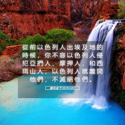 Picture 05 - 歷 代 志 下 20:10 CUVT - 從 前 以 色 列 人 出 埃 及 地 的 時 - Bible Verse Picture