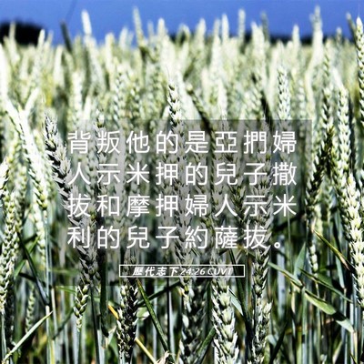 Picture 05 - 歷 代 志 下 24:26 CUVT - 背 叛 他 的 是 亞 捫 婦 人 示 米 押 - Bible Verse Picture