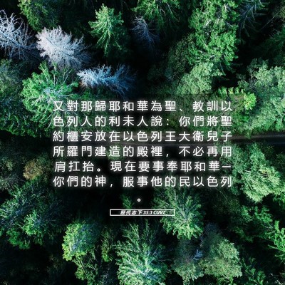 Picture 05 - 歷 代 志 下 35:3 CUVT - 又 對 那 歸 耶 和 華 為 聖 、 教 訓 - Bible Verse Picture
