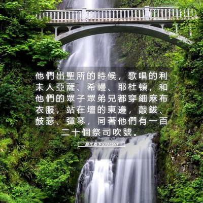 Picture 05 - 歷 代 志 下 5:12 CUVT - 他 們 出 聖 所 的 時 候 ， 歌 唱 的 - Bible Verse Picture