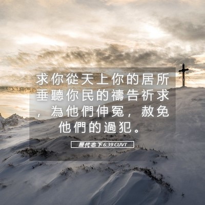 Picture 05 - 歷 代 志 下 6:39 CUVT - 求 你 從 天 上 你 的 居 所 垂 聽 你 - Bible Verse Picture
