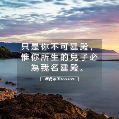 Picture 05 - 歷 代 志 下 6:9 CUVT - 只 是 你 不 可 建 殿 ， 惟 你 所 生 - Bible Verse Picture