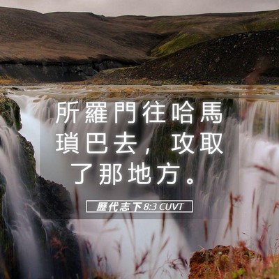 Picture 05 - 歷 代 志 下 8:3 CUVT - 所 羅 門 往 哈 馬 瑣 巴 去 ， 攻 取 - Bible Verse Picture