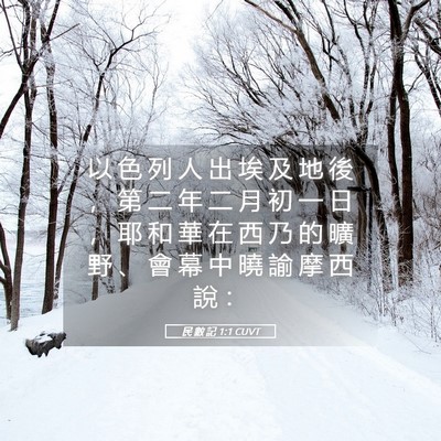 Picture 05 - 民 數 記 1:1 CUVT - 以 色 列 人 出 埃 及 地 後 ， 第 二 - Bible Verse Picture