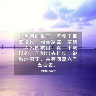 Picture 05 - 民 數 記 1:20 CUVT - 以 色 列 的 長 子 ， 流 便 子 孫 的 - Bible Verse Picture