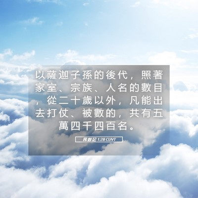 Picture 05 - 民 數 記 1:28 CUVT - 以 薩 迦 子 孫 的 後 代 ， 照 著 家 - Bible Verse Picture