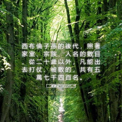 Picture 05 - 民 數 記 1:30 CUVT - 西 布 倫 子 孫 的 後 代 ， 照 著 家 - Bible Verse Picture
