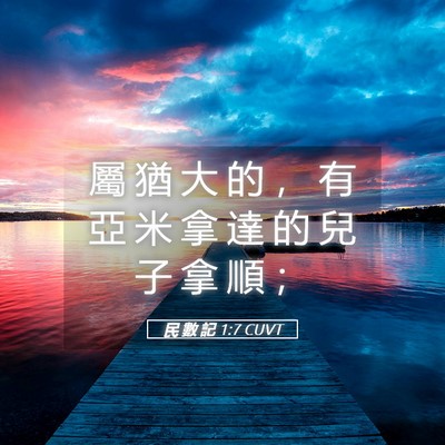 Picture 05 - 民 數 記 1:7 CUVT - 屬 猶 大 的 ， 有 亞 米 拿 達 的 兒 - Bible Verse Picture