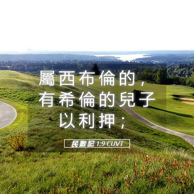 Picture 05 - 民 數 記 1:9 CUVT - 屬 西 布 倫 的 ， 有 希 倫 的 兒 子 - Bible Verse Picture