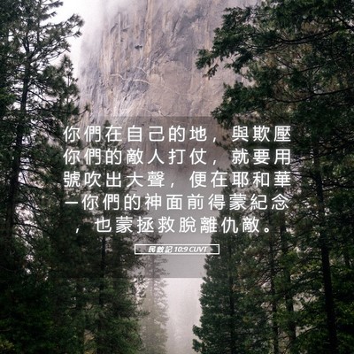 Picture 05 - 民 數 記 10:9 CUVT - 你 們 在 自 己 的 地 ， 與 欺 壓 你 - Bible Verse Picture