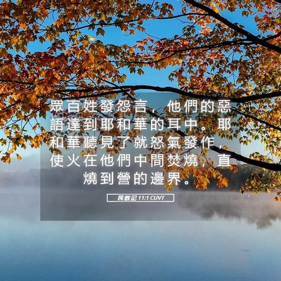 Picture 05 - 民 數 記 11:1 CUVT - 眾 百 姓 發 怨 言 ， 他 們 的 惡 語 - Bible Verse Picture