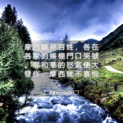 Picture 05 - 民 數 記 11:10 CUVT - 摩 西 聽 見 百 姓 ， 各 在 各 家 的 - Bible Verse Picture