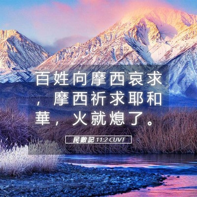Picture 05 - 民 數 記 11:2 CUVT - 百 姓 向 摩 西 哀 求 ， 摩 西 祈 求 - Bible Verse Picture