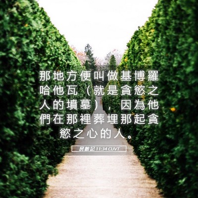 Picture 05 - 民 數 記 11:34 CUVT - 那 地 方 便 叫 做 基 博 羅 哈 他 瓦 - Bible Verse Picture