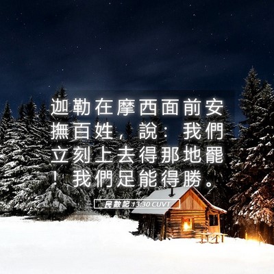 Picture 05 - 民 數 記 13:30 CUVT - 迦 勒 在 摩 西 面 前 安 撫 百 姓 ， - Bible Verse Picture
