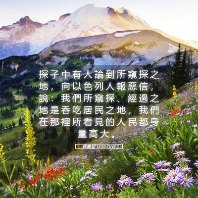 Picture 05 - 民 數 記 13:32 CUVT - 探 子 中 有 人 論 到 所 窺 探 之 地 - Bible Verse Picture