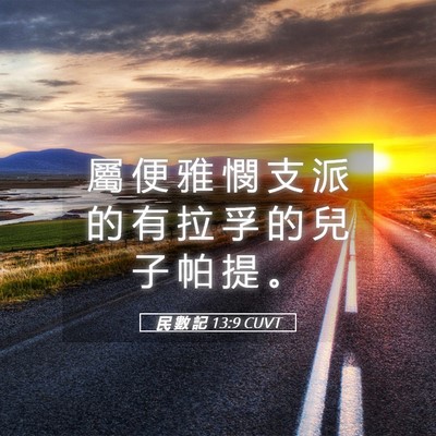Picture 05 - 民 數 記 13:9 CUVT - 屬 便 雅 憫 支 派 的 有 拉 孚 的 兒 - Bible Verse Picture
