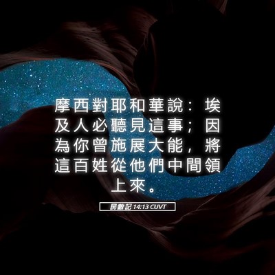 Picture 05 - 民 數 記 14:13 CUVT - 摩 西 對 耶 和 華 說 ： 埃 及 人 必 - Bible Verse Picture