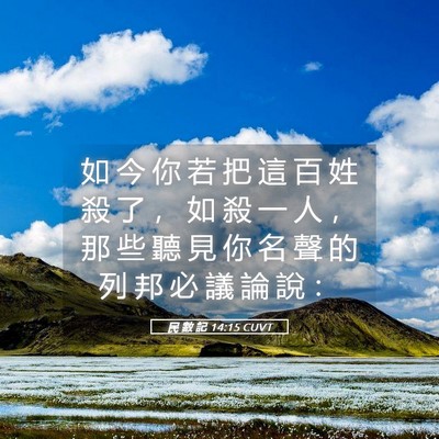 Picture 05 - 民 數 記 14:15 CUVT - 如 今 你 若 把 這 百 姓 殺 了 ， 如 - Bible Verse Picture