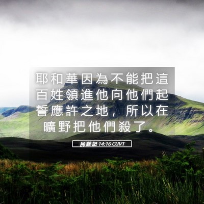 Picture 05 - 民 數 記 14:16 CUVT - 耶 和 華 因 為 不 能 把 這 百 姓 領 - Bible Verse Picture