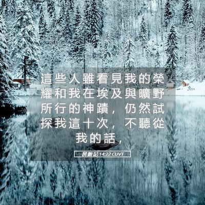 Picture 05 - 民 數 記 14:22 CUVT - 這 些 人 雖 看 見 我 的 榮 耀 和 我 - Bible Verse Picture