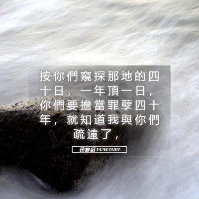 Picture 05 - 民 數 記 14:34 CUVT - 按 你 們 窺 探 那 地 的 四 十 日 ， - Bible Verse Picture