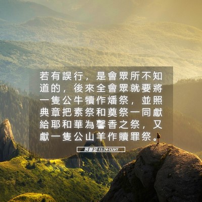 Picture 05 - 民 數 記 15:24 CUVT - 若 有 誤 行 ， 是 會 眾 所 不 知 道 - Bible Verse Picture