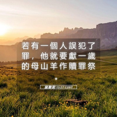 Picture 05 - 民 數 記 15:27 CUVT - 若 有 一 個 人 誤 犯 了 罪 ， 他 就 - Bible Verse Picture