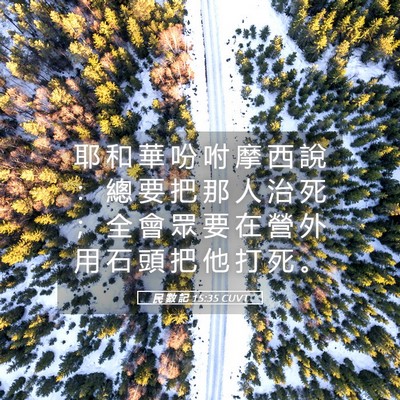 Picture 05 - 民 數 記 15:35 CUVT - 耶 和 華 吩 咐 摩 西 說 ： 總 要 把 - Bible Verse Picture