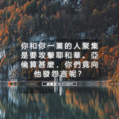 Picture 05 - 民 數 記 16:11 CUVT - 你 和 你 一 黨 的 人 聚 集 是 要 攻 - Bible Verse Picture